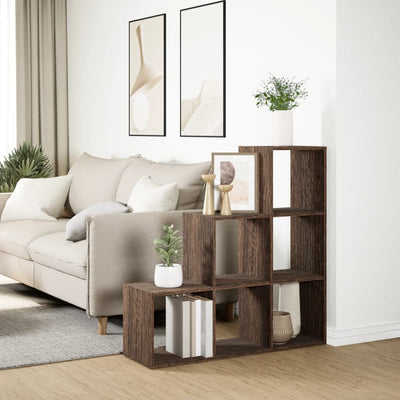 Huoneenjakaja 3 tasoa ruskea tammi 99x29x99 cm tekninen puu