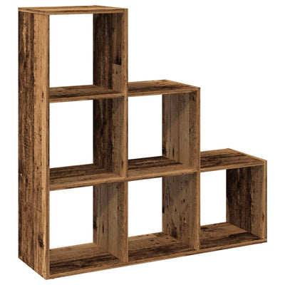 Huoneenjakaja 3 tasoa vanha puu 99x29x99 cm tekninen puu
