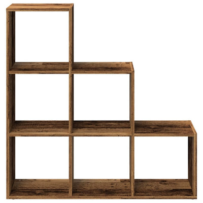 Huoneenjakaja 3 tasoa vanha puu 99x29x99 cm tekninen puu