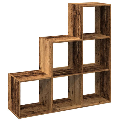 Huoneenjakaja 3 tasoa vanha puu 99x29x99 cm tekninen puu