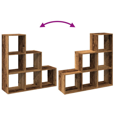 Huoneenjakaja 3 tasoa vanha puu 99x29x99 cm tekninen puu