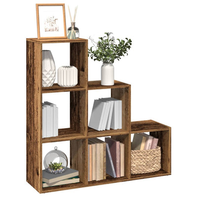 Huoneenjakaja 3 tasoa vanha puu 99x29x99 cm tekninen puu