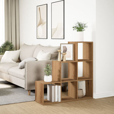 Huoneenjakaja 3 tasoa artesaani tammi 99x29x99 cm tekninen puu