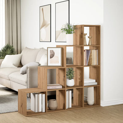 Huoneenjakaja 4 tasoa savutammi 131,5x29x131,5 cm tekninen puu