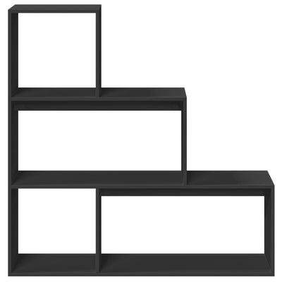 Huoneenjakaja 3 tasoa musta 123x29x123 cm tekninen puu