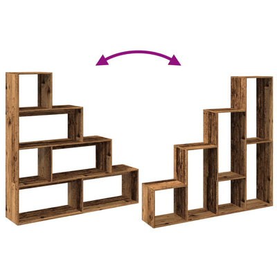 Huoneenjakaja Imelda 143,5x29x143,5cm (4 tasoa vanha puu, puinen)