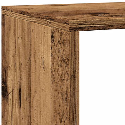Huoneenjakaja 4 tasoa vanha puu 143,5x29x143,5 cm tekninen puu