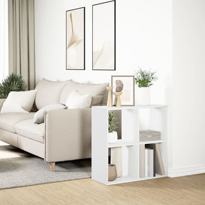 Valkoinen huoneenjakaja/kirjahylly Margiolita 69,5x29x69,5cm (puinen)