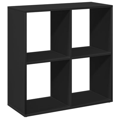 Huoneenjakaja/kirjahylly musta 69,5x29x69,5 cm tekninen puu