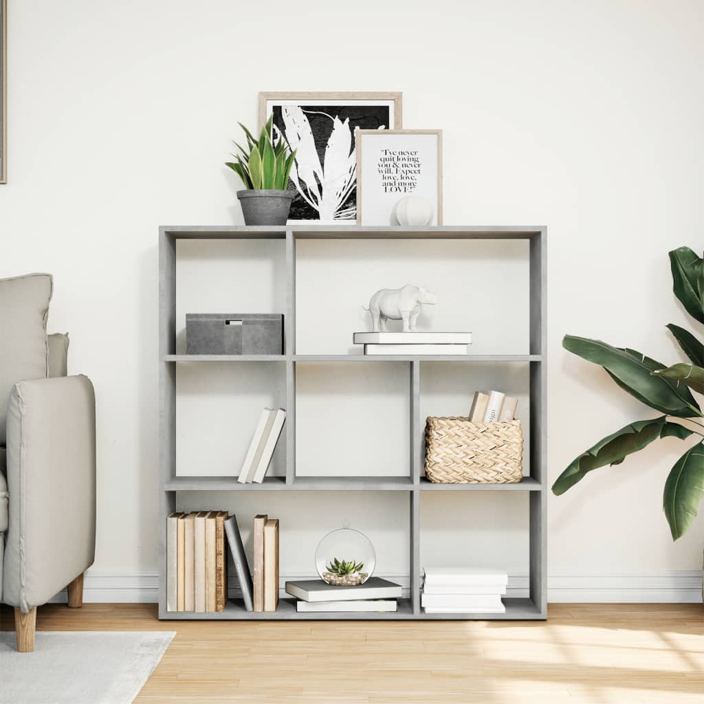 Harmaa kirjahylly/huoneenjakaja Norhan 102x29x103,5cm (puinen)