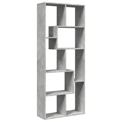 Huoneenjakaja/kirjahylly harmaa 67x25x161,5 cm tekninen puu