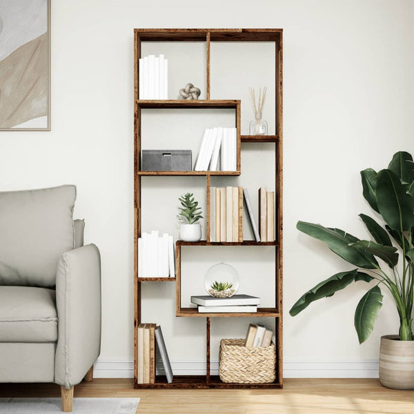 Huoneenjakaja/kirjahylly vanha puu 67x25x161,5 cm tekninen puu