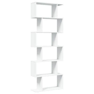Huoneenjakaja 6 tasoa valkoinen 70x24x193 cm tekninen puu