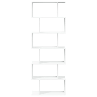 Huoneenjakaja 6 tasoa valkoinen 70x24x193 cm tekninen puu