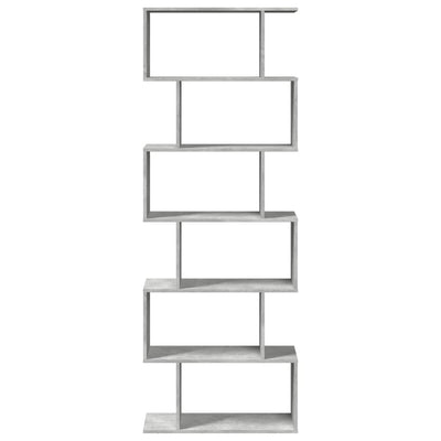 Huoneenjakaja 6 tasoa betoninharmaa 70x24x193 cm tekninen puu