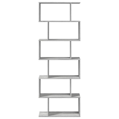 Huoneenjakaja 6 tasoa harmaa Sonoma 70x24x193 cm tekninen puu