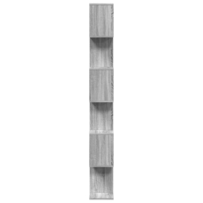 Huoneenjakaja 6 tasoa harmaa Sonoma 70x24x193 cm tekninen puu