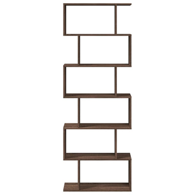 Huoneenjakaja 6 tasoa ruskea tammi 70x24x193 cm tekninen puu
