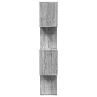 Huoneenjakaja 4 tasoa harmaa Sonoma 70x24x129 cm tekninen puu