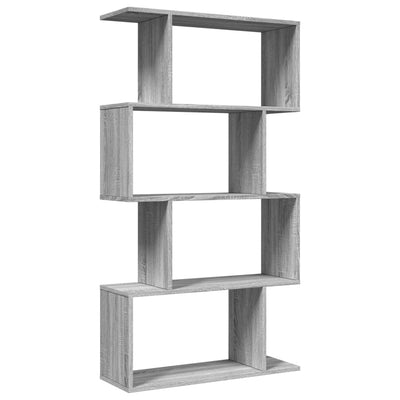 Huoneenjakaja 4 tasoa harmaa Sonoma 70x24x129 cm tekninen puu