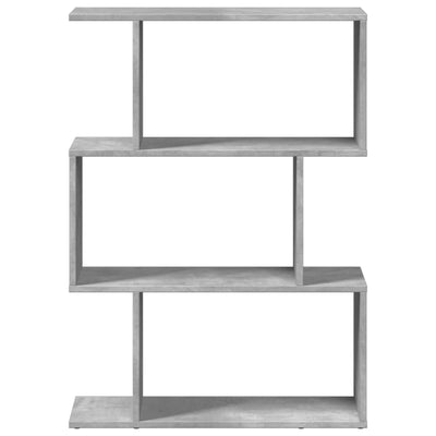 Huoneenjakaja 3 tasoa betoninharmaa 70x24x97 cm tekninen puu