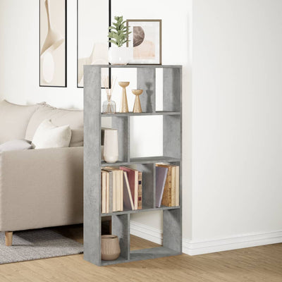 Kirjahylly betoninharmaa 60x20x120 cm tekninen puu