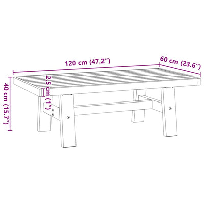 sohvapöytä NOAIN Amuotoiset jalat 120x60x40cm massiivipuu mänty