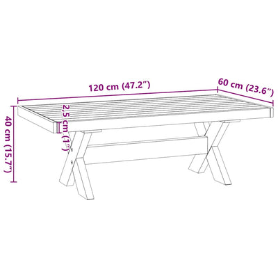 sohvapöytä NOAIN X-muotoiset jalat 120x60x40 cm