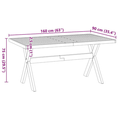 ruokapöytä NOAIN X-muotoiset jalat 160x90x75 cm
