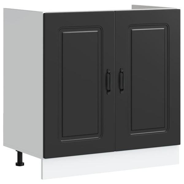 Keittiökaappi Kalmar Musta 80 x 46 x 81,5 cm Tekninen puu