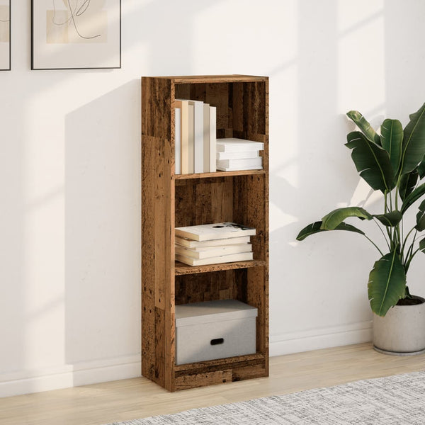 Kirjahylly vanha puu 40x24x109 cm tekninen puu