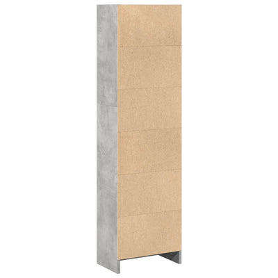Kirjahylly betoninharmaa 40x24x143 cm tekninen puu