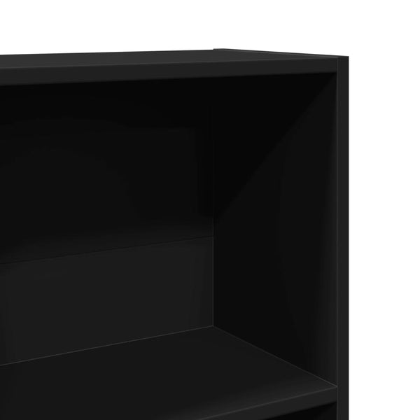 Kirjahylly musta 40x24x176 cm tekninen puu