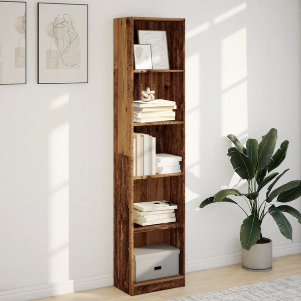 Kirjahylly vanha puu 40x24x176 cm tekninen puu