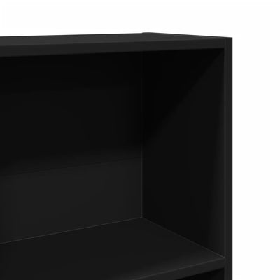 Kirjahylly musta 60x24x109 cm tekninen puu