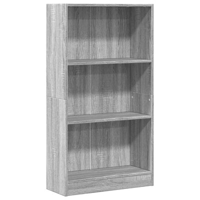 Kirjahylly harmaa Sonoma 60x24x109 cm tekninen puu