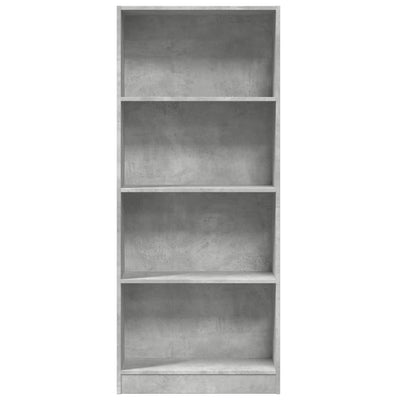 Kirjahylly betoninharmaa 60x24x143 cm tekninen puu