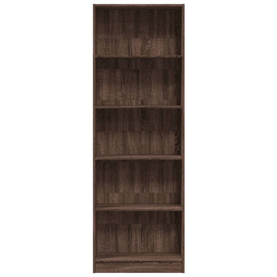 Kirjahylly ruskea tammi 60x24x176 cm tekninen puu