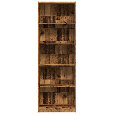Kirjahylly vanha puu 60x24x176 cm tekninen puu