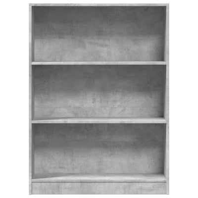 Kirjahylly betoninharmaa 80x24x109 cm tekninen puu
