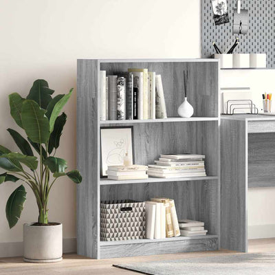 Harmaa kirjahylly Ciuncan 80x24x109cm (puinen)