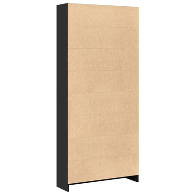 Kirjahylly musta 80x24x176 cm tekninen puu