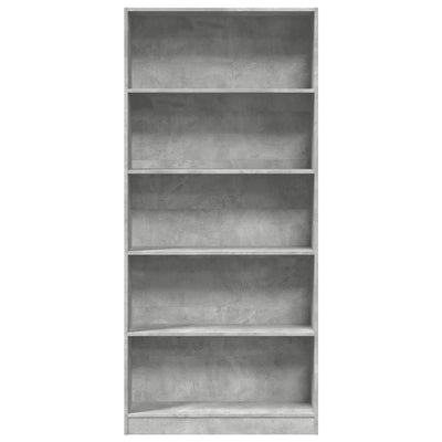 Kirjahylly betoninharmaa 80x24x176 cm tekninen puu