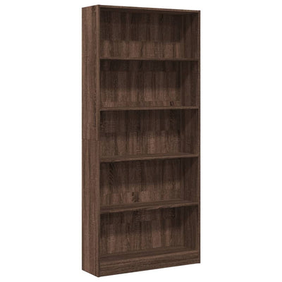 Kirjahylly ruskea tammi 80x24x176 cm tekninen puu
