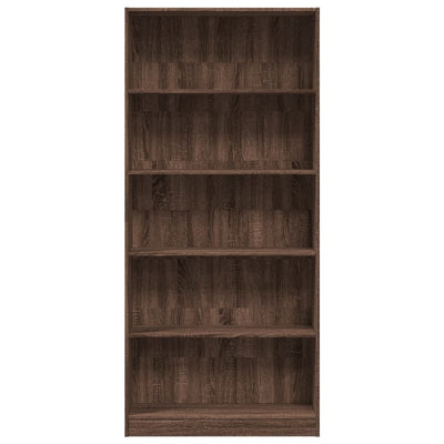 Kirjahylly ruskea tammi 80x24x176 cm tekninen puu