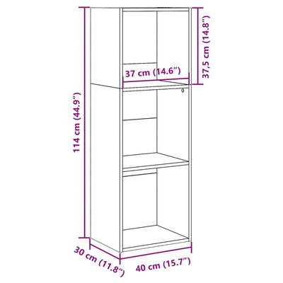 Kirjahylly Sonoma-tammi 40x30x114 cm tekninen puu