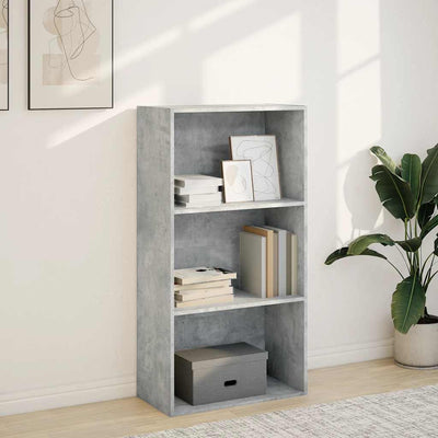 Kirjahylly betoninharmaa 60x30x114 cm tekninen puu
