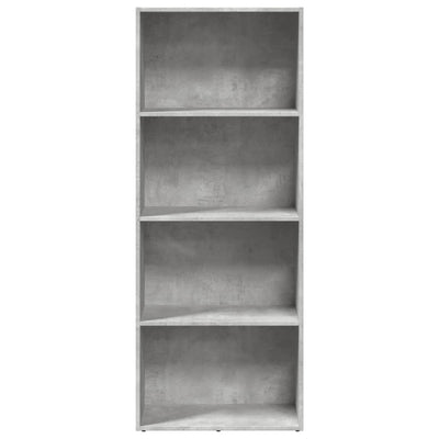 Kirjahylly betoninharmaa 60x30x152 cm tekninen puu