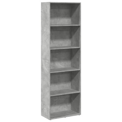 Kirjahylly betoninharmaa 60x30x189 cm tekninen puu