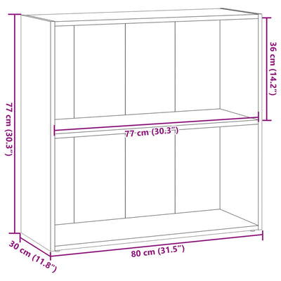 Kirjahylly harmaa Sonoma 80x30x77 cm tekninen puu